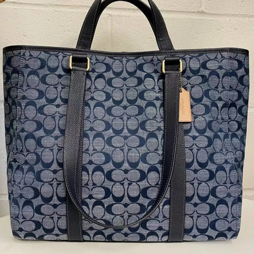 🎀NWT Coach Hudson Double Handle Tote In Signature Chambray 💖 - Picture 9 of 12